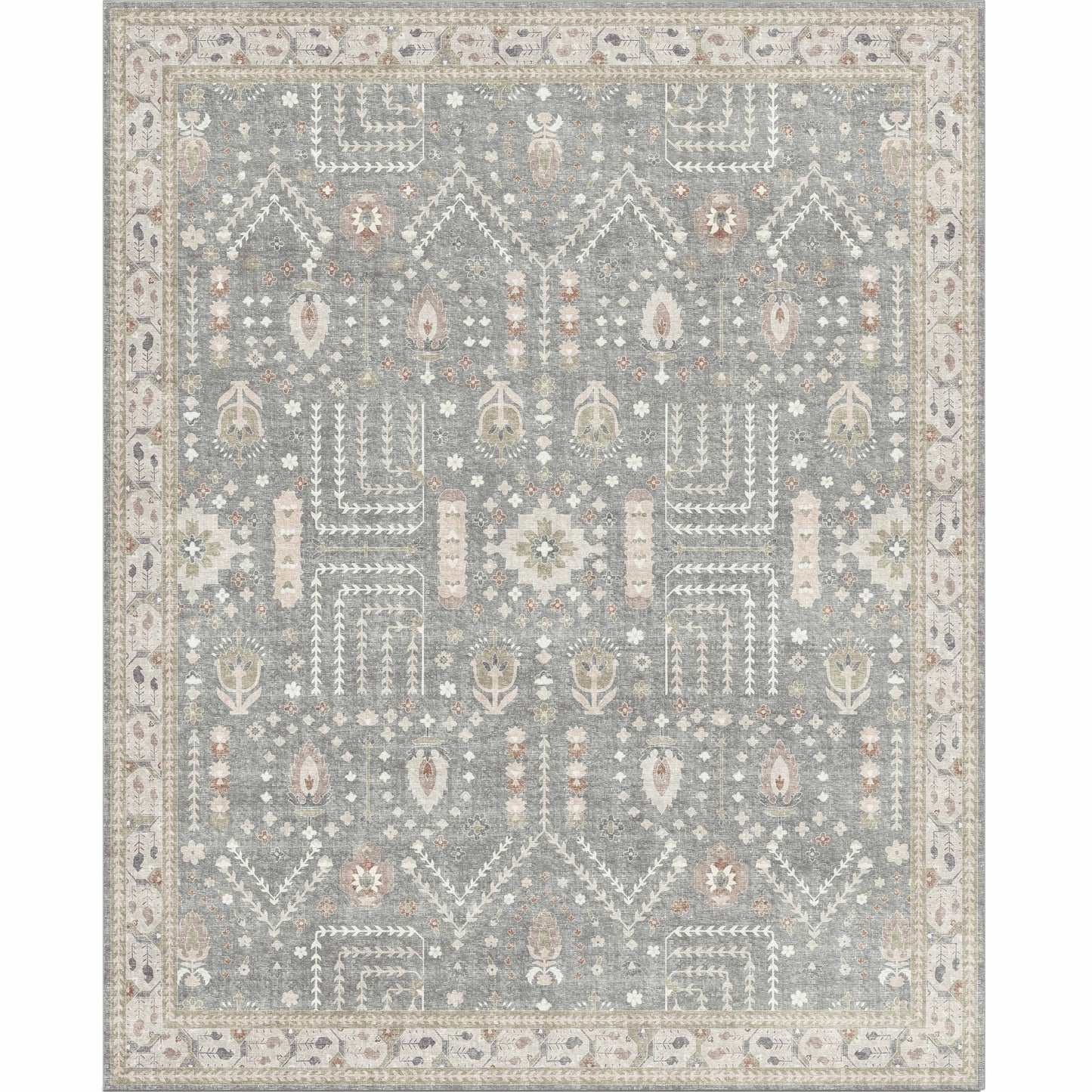 Juliet Rug – Grey & Green detail