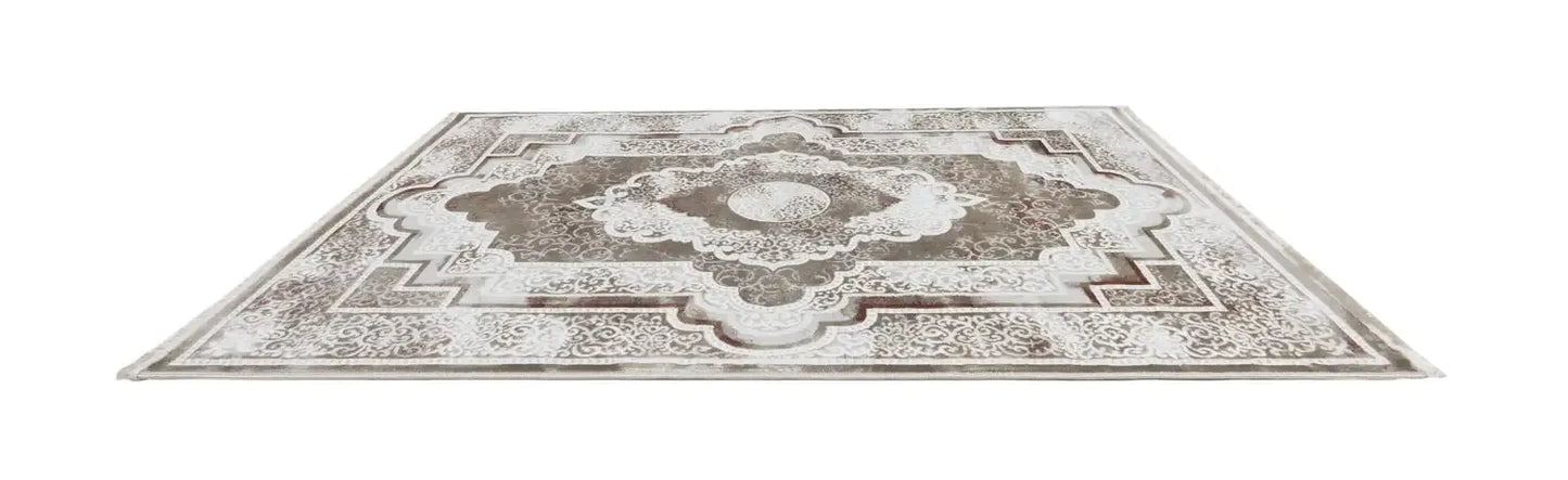 Tomasio Classic Rug Beige and Taupe angled