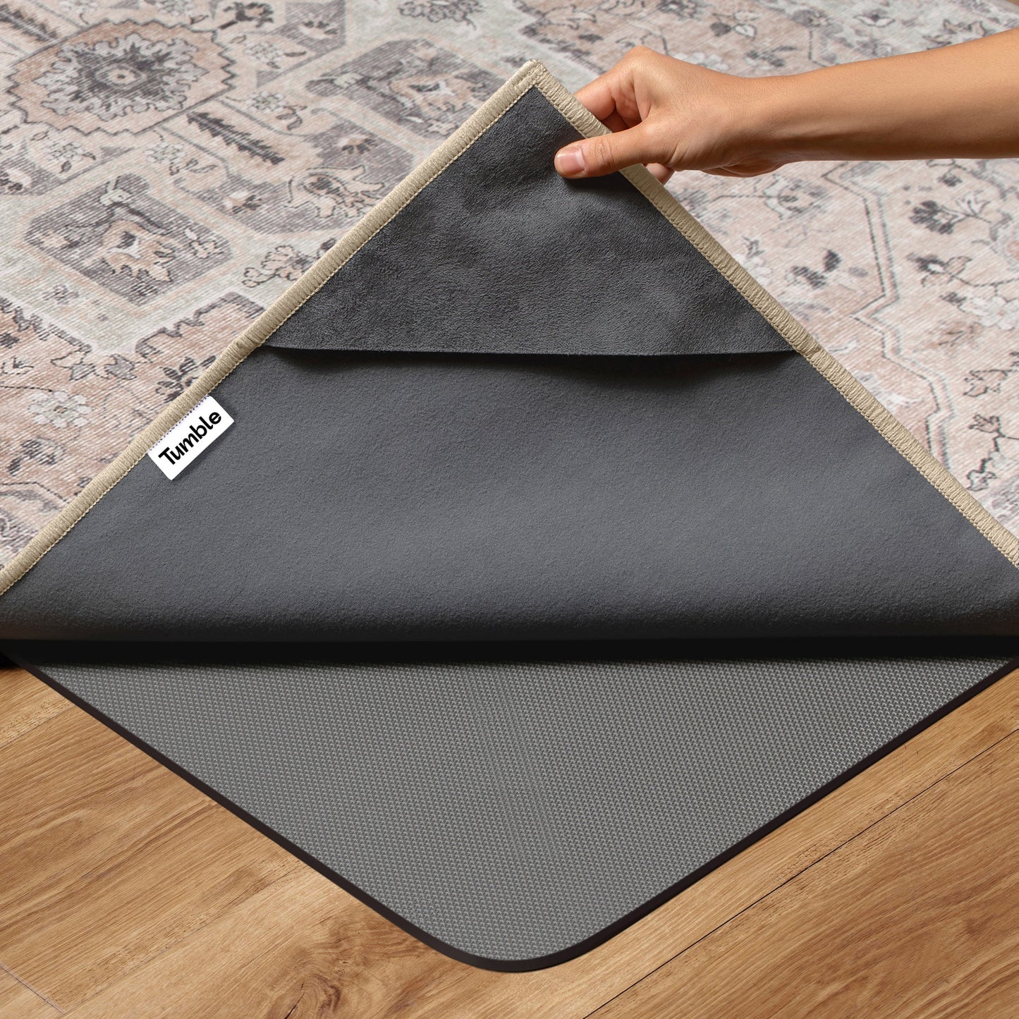 Amara Rug – Blush & Grey detail