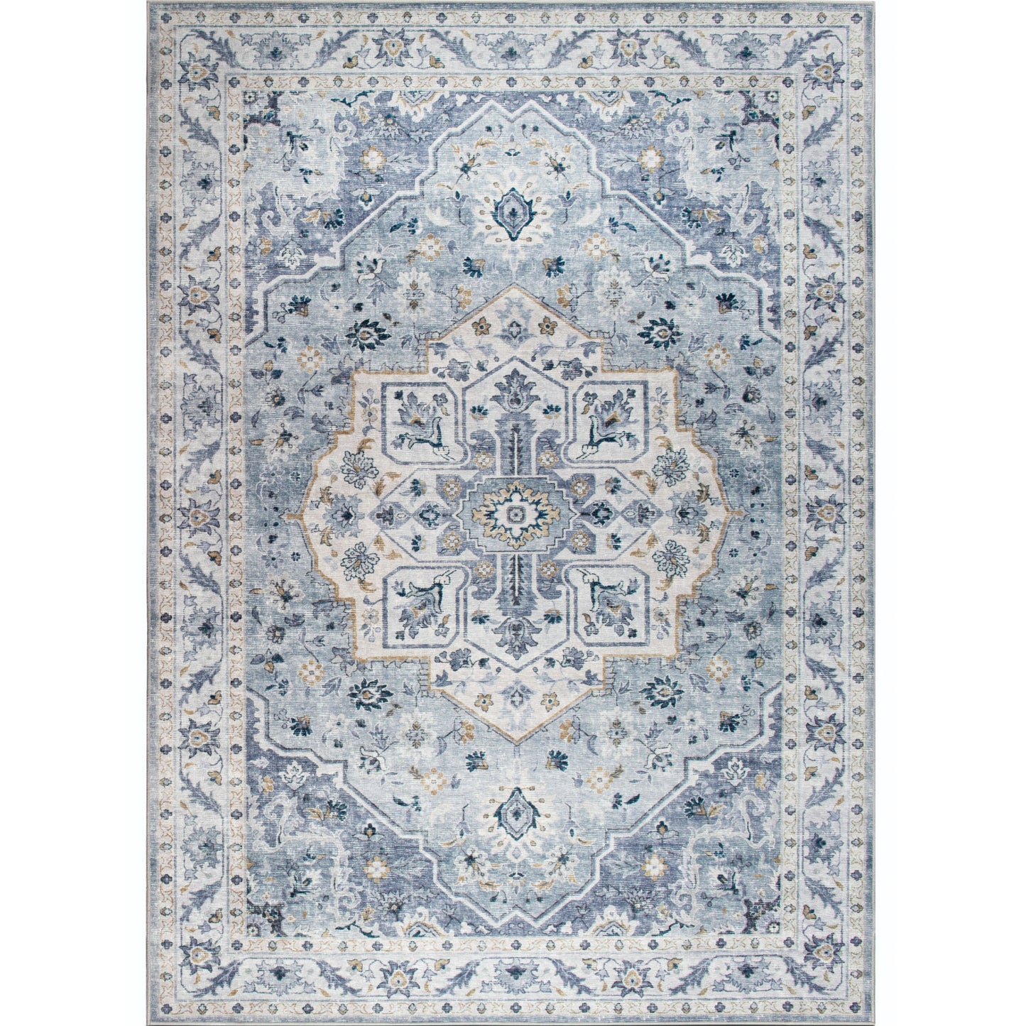 Amara Rug – Light Blue & Ivory