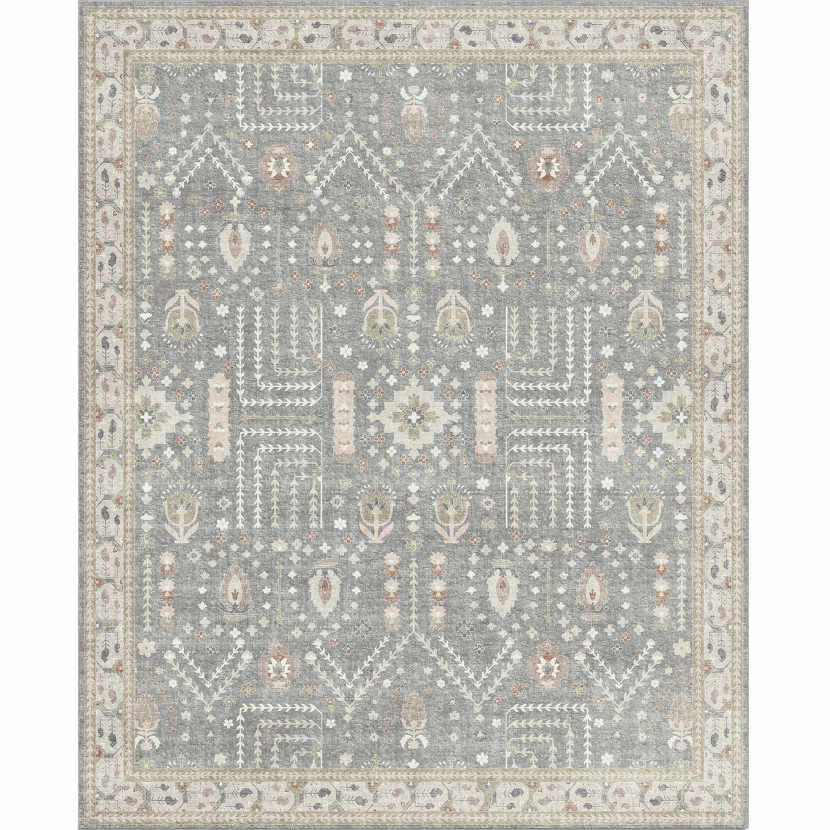 Juliet Rug – Grey & Green detail