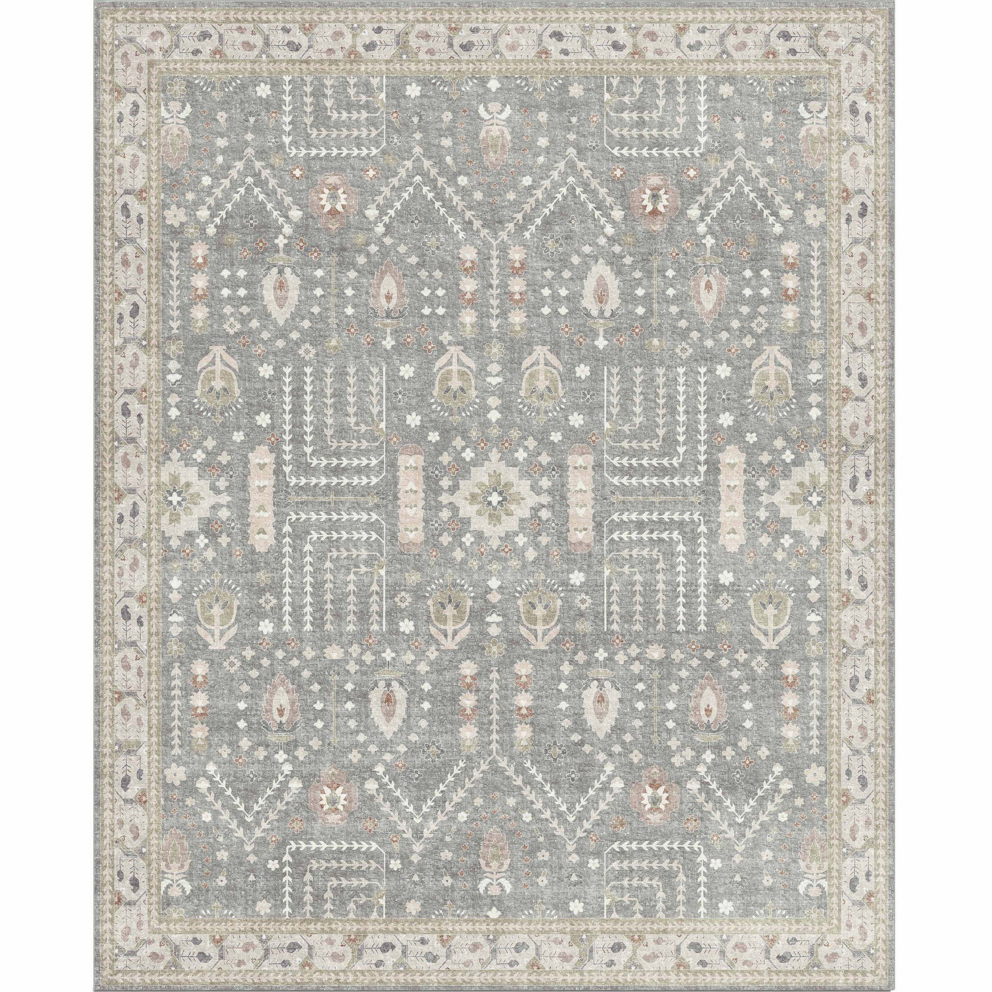 Juliet Rug – Grey & Green detail