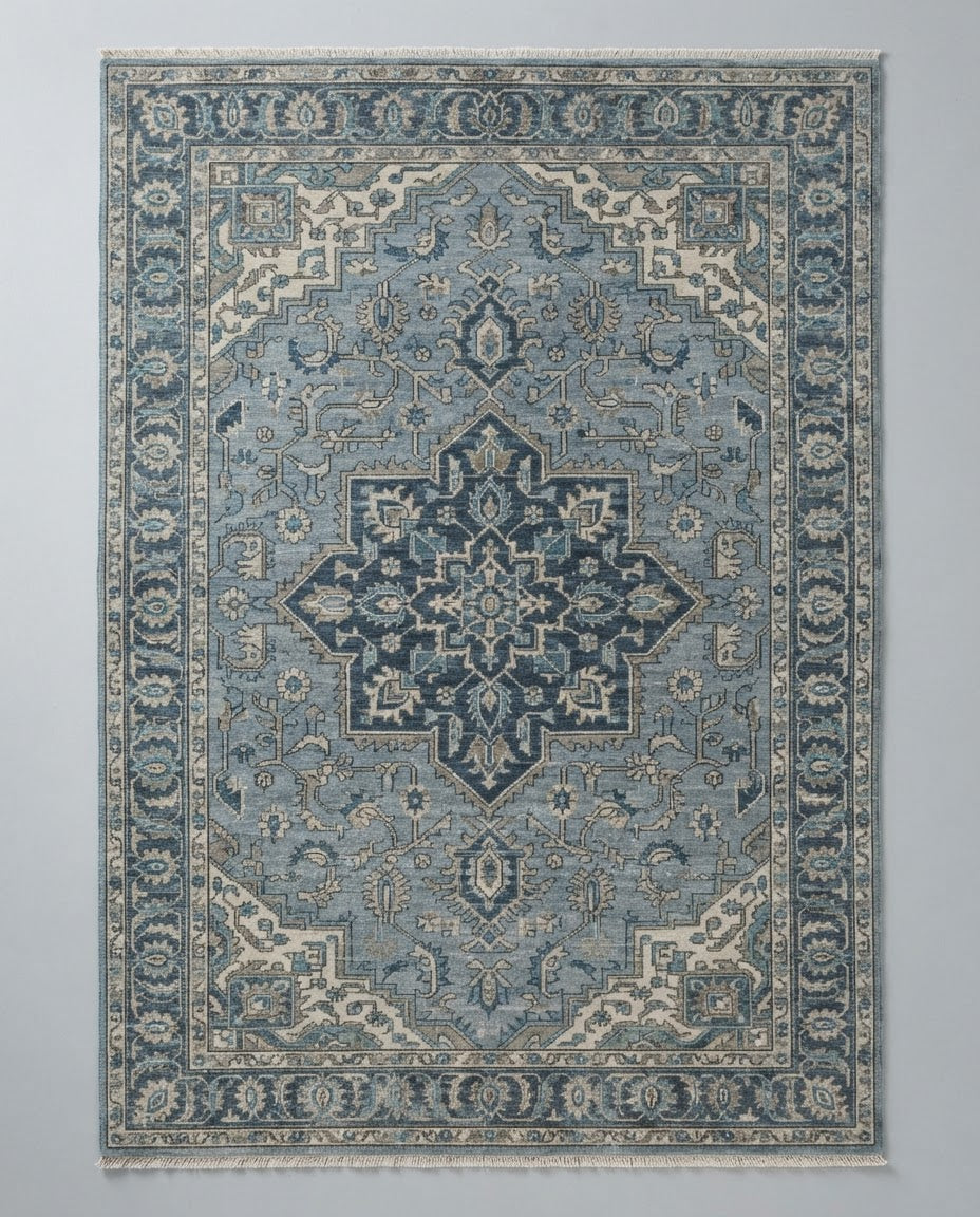 Kamran Rug in Blue Quartz, full view