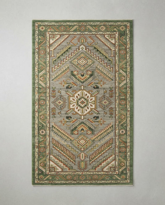 Sable Rug in Green & Multi, full view
