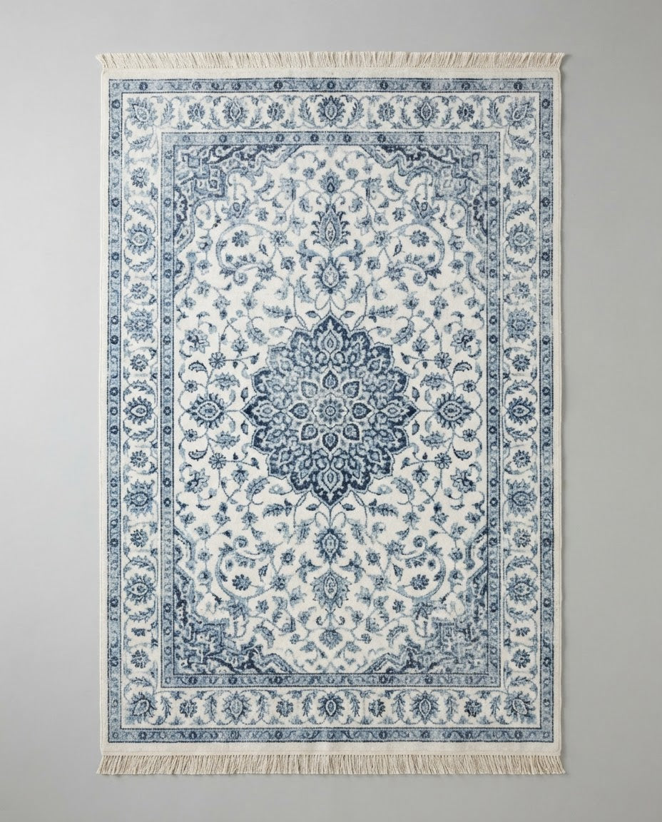Sarrah Rug in Blue Quartz, full view
