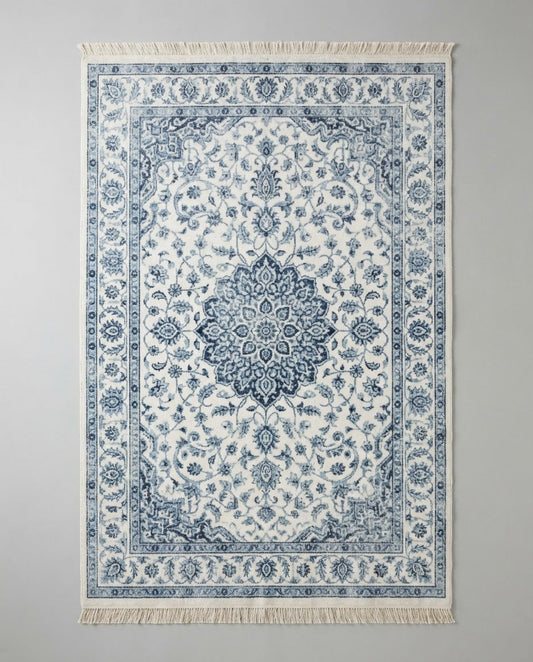 Sarrah Rug in Blue Quartz, full view