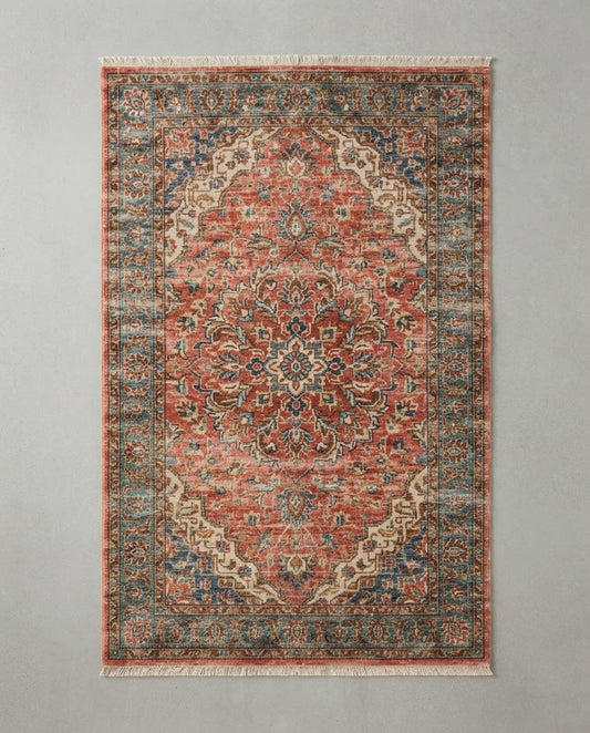 Sarrah Rug in Coral, full view